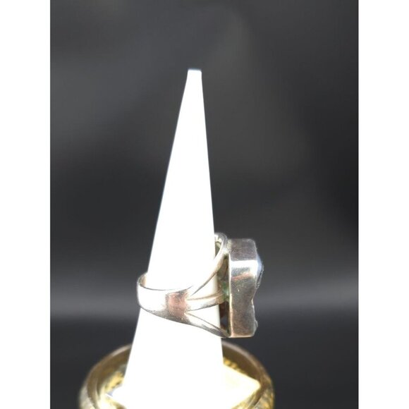 Vintage Brutalist 925 Silver Ring Black Druzy Quartz & Pearls Size 6-3/4 to 7 - Picture 10 of 16